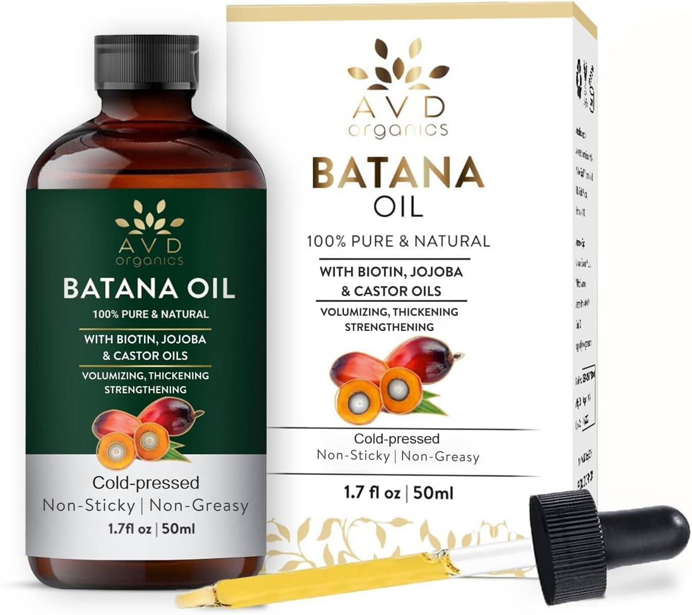 Detalle 2 de AVD Organics Batana Oil 1.7 fl oz for hair growth 💇