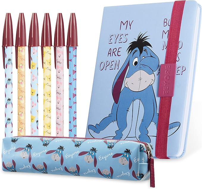 Detalle de Disney Papelería Kawaii - Set Escolar Mickey, Minnie, Pooh y Más 🖍