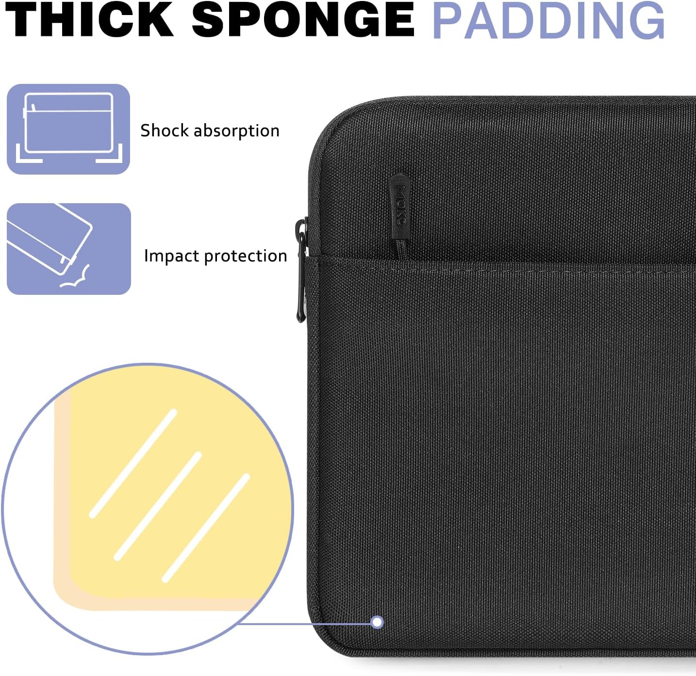 Thumbnail 3 de MoKo 9–11 inch Tablet Sleeve Bag Carrying Case (Black) – for 11" iPad Air/Pro and similar sizes