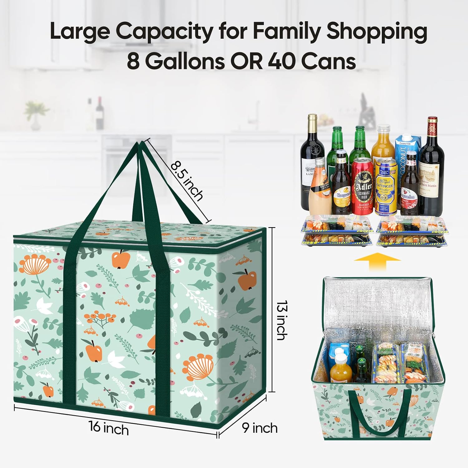 Thumbnail 3 de BALEINE 2Pk Insulated Reusable Grocery Bags