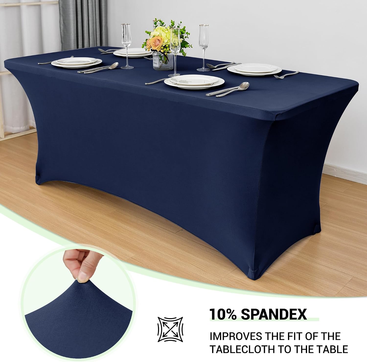 Detalle 2 de Obstal 6ft Stretch Spandex Table Cover 72x30x30 in