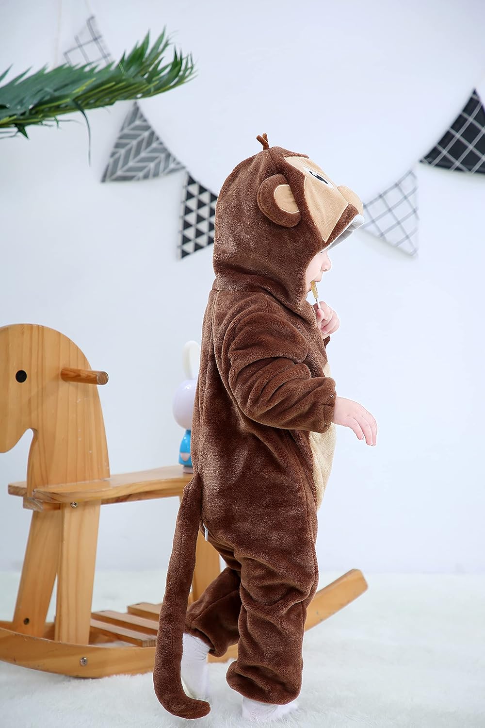 Detalle 1 de Dream cosplay Baby Flannel Animal Costume, Hooded Unisex Jumpsuit