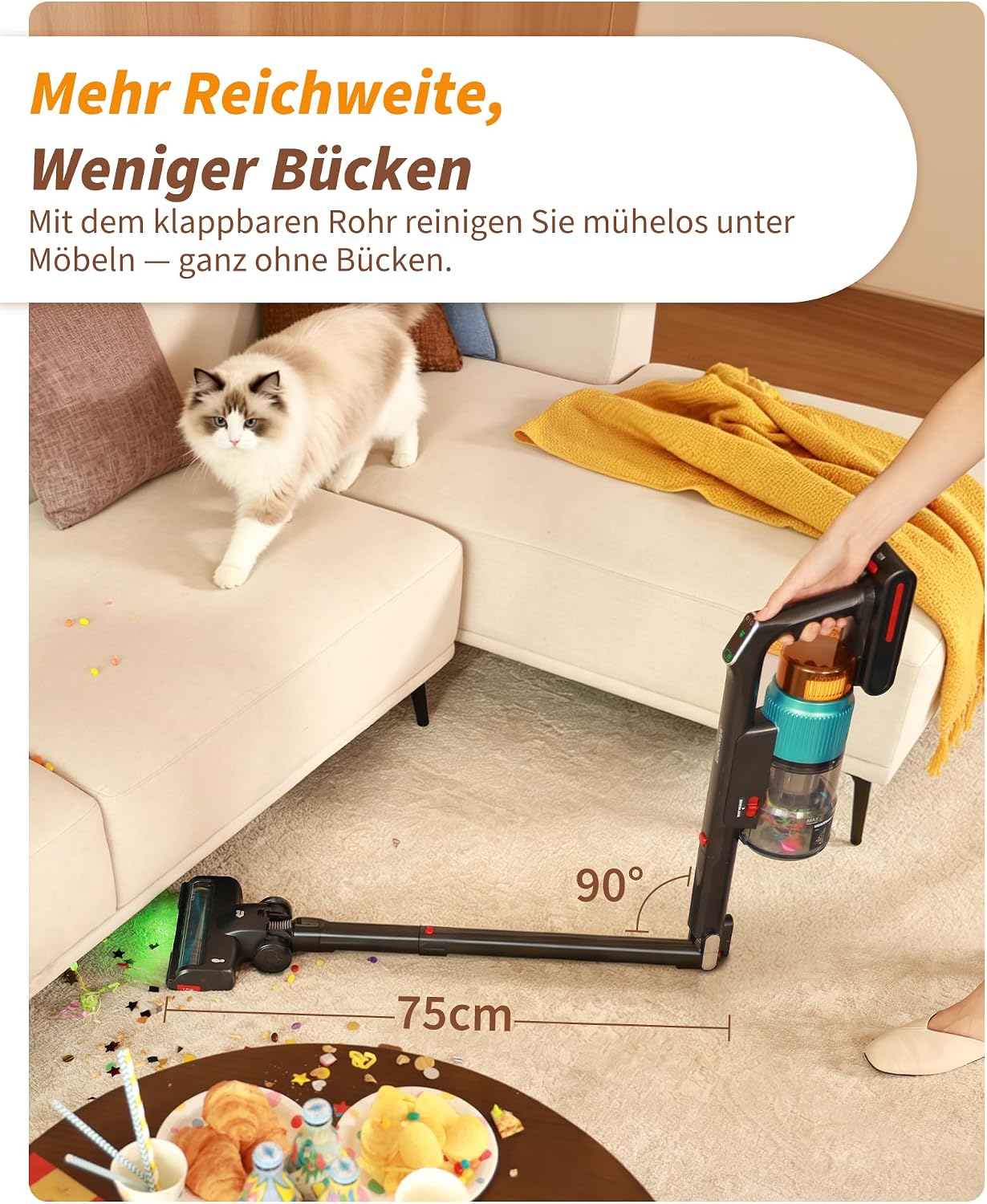 Thumbnail 3 de ElecKeys Akku Staubsauger 55000Pa/650W – kabellos, faltbar und leistungsstark