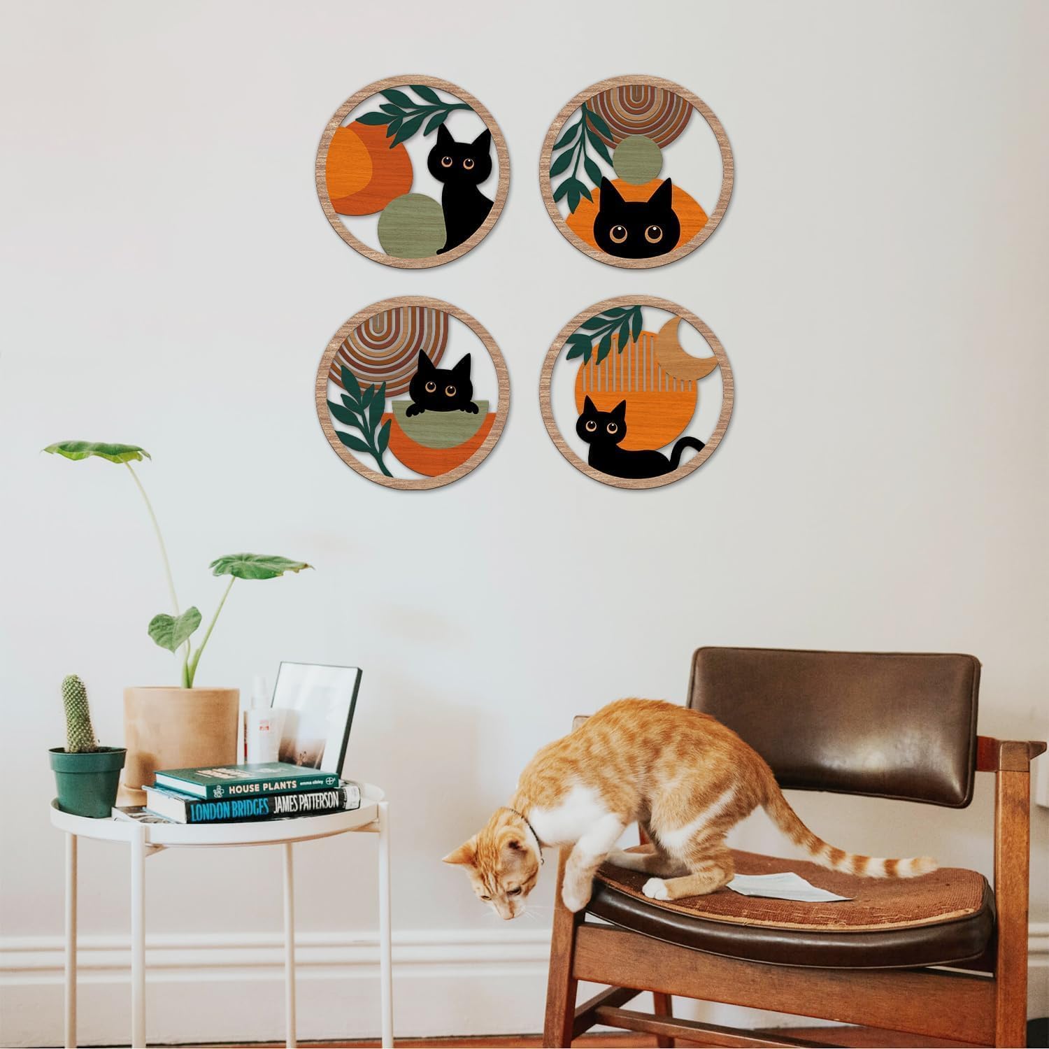 Detalle 2 de TOARTi cat wall art 4 pack, 11x11inch
