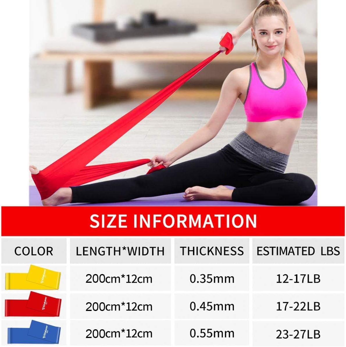 Detalle de Fitnessband 3er-Set 2m, 1,8m, 1,5m