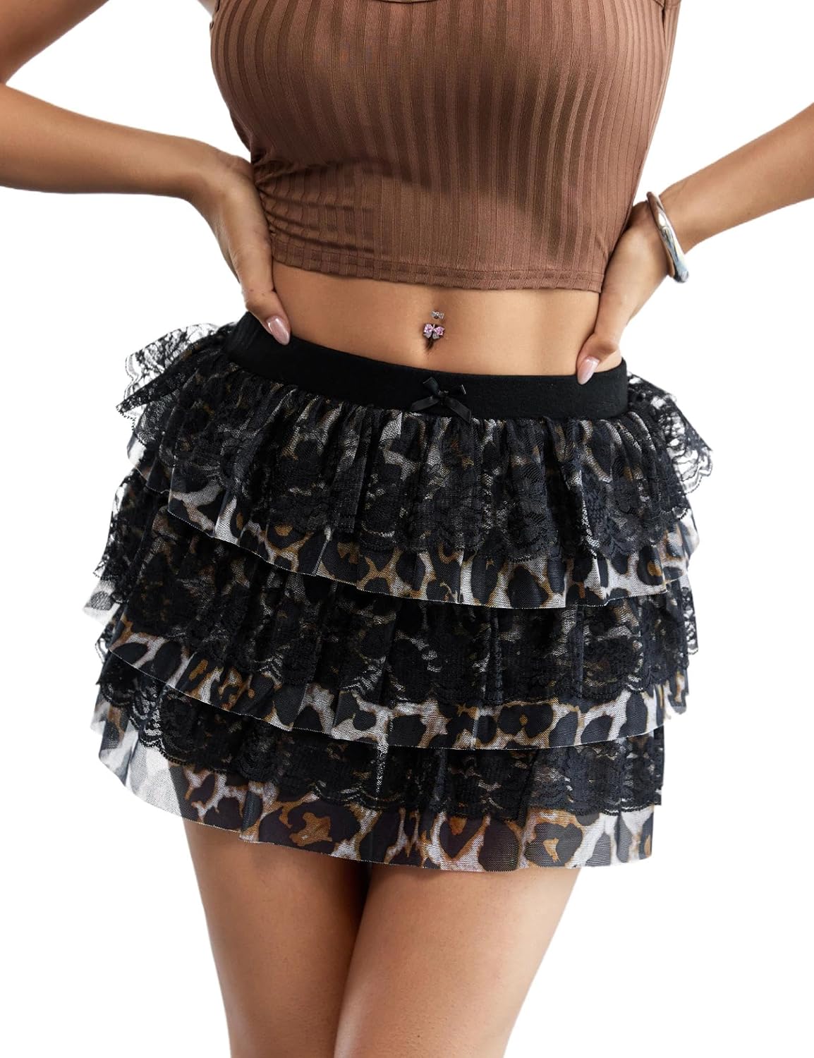 Detalle de Lace Ruffle Shorts Low-Rise