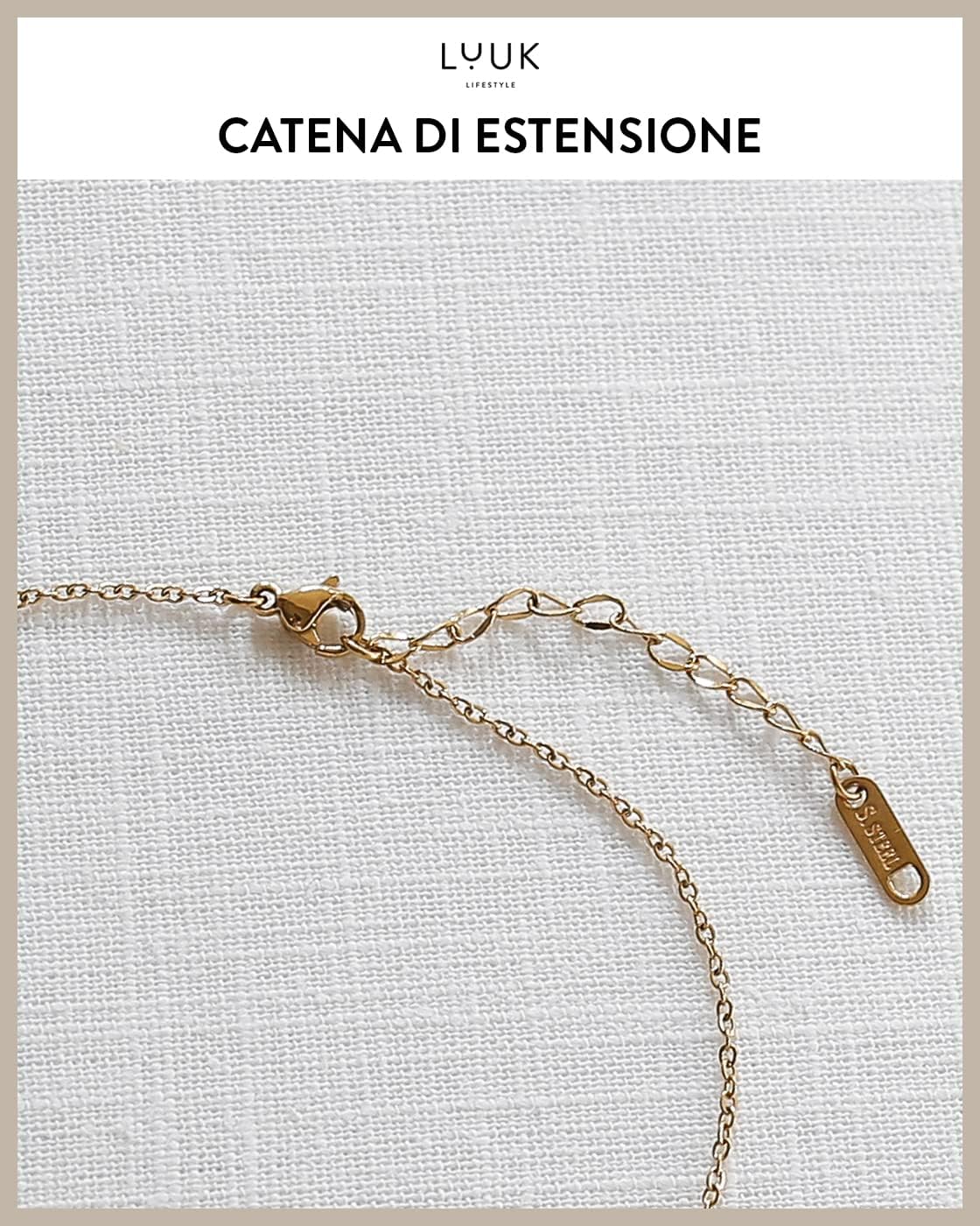 Detalle de LUUK LIFESTYLE Collana in acciaio inox con ciondolo Heart Friendship (50 cm) – versione oro, argento o oro rosa