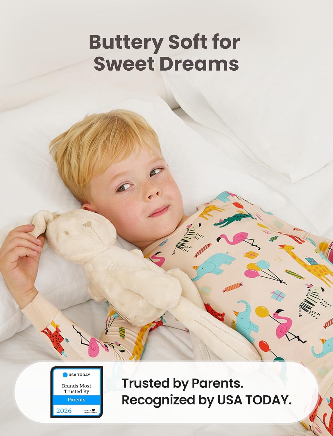 Detalle de PATPAT Bamboo Viscose Toddler Pajama Sets (93% Viscose from Bamboo) — Ultra-Soft Snug Fit Sleepers