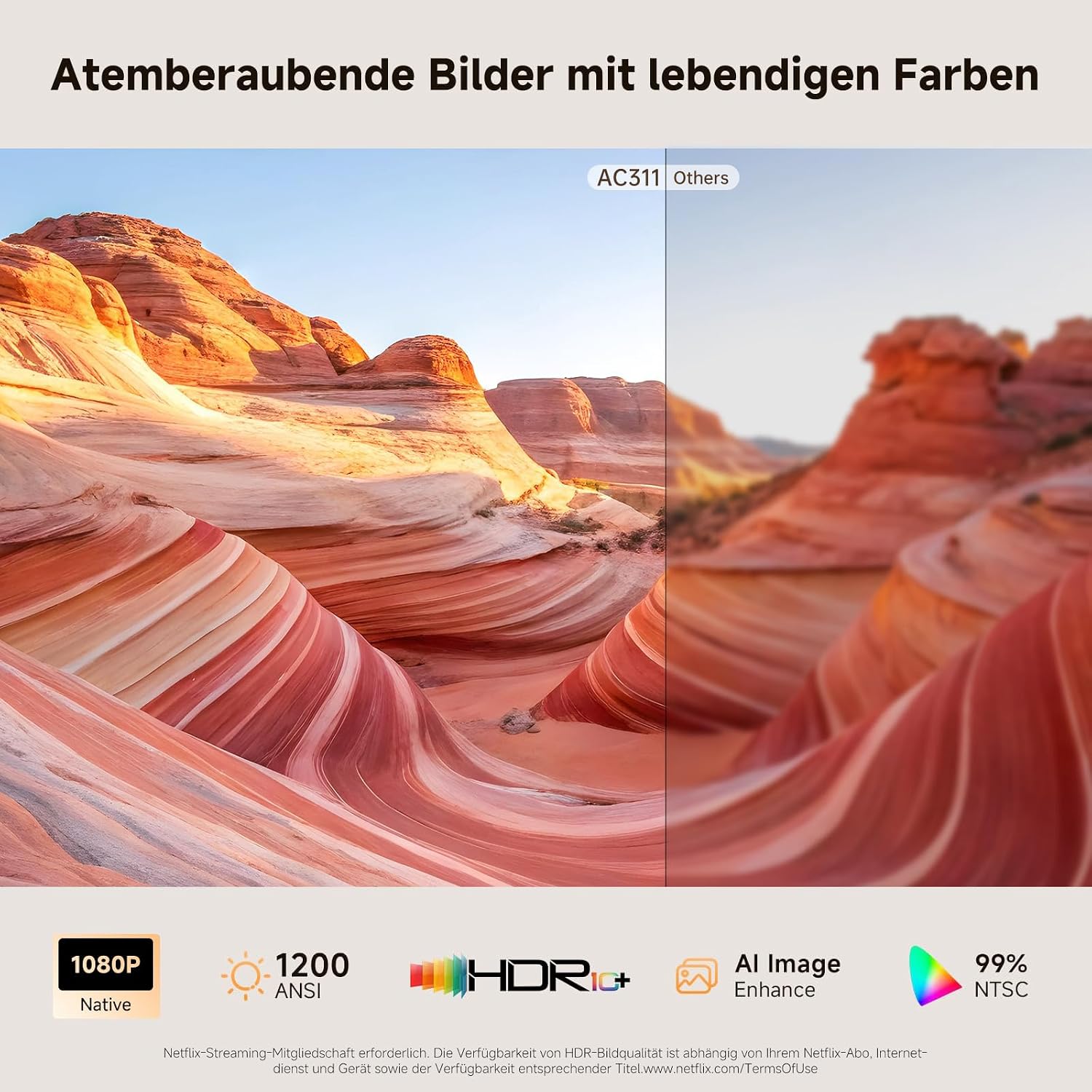 Thumbnail 4 de iSinbox 1200ANSI 4K Heimkino-Beamer mit Dolby Audio đź“˝