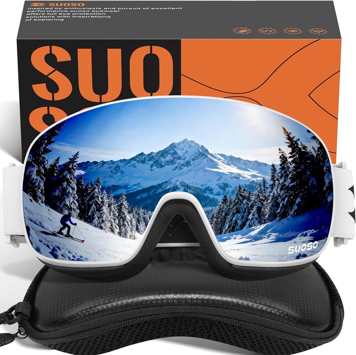 Suoso Ski Goggles Anti Fog UV400 99.99%