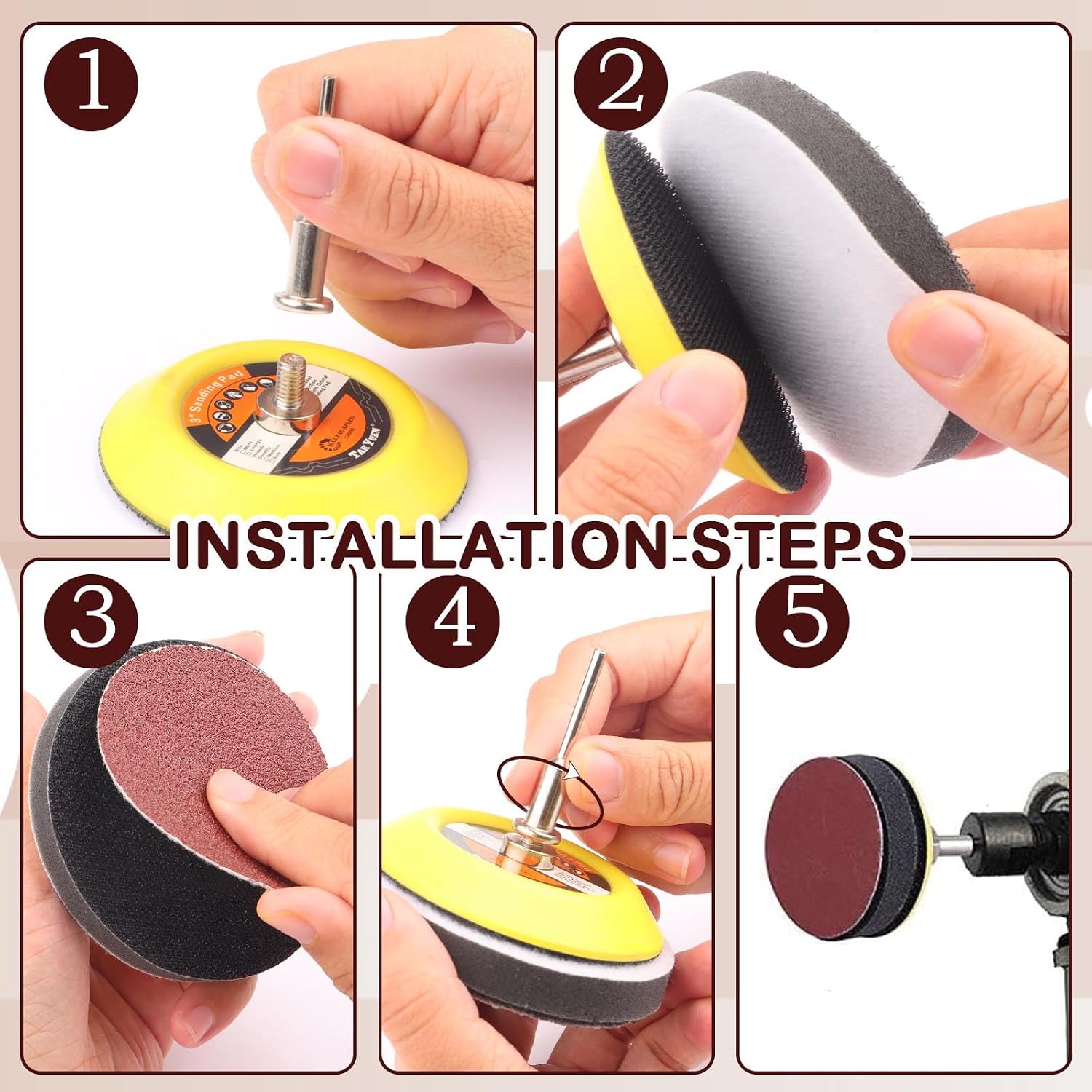 Thumbnail 5 de YnewL Polieraufsatz 12V, 75 mm Schleifpapier