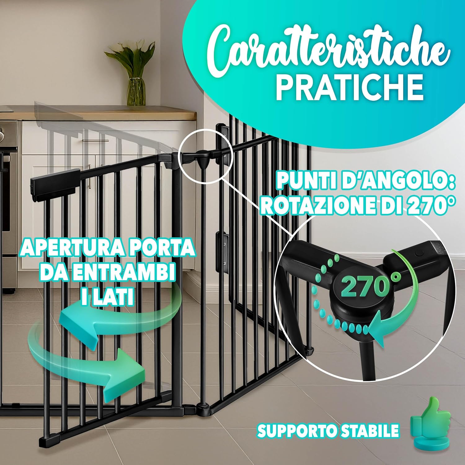 Thumbnail 6 de KIDUKU Barriera sicurezza 240 cm per casa 📐