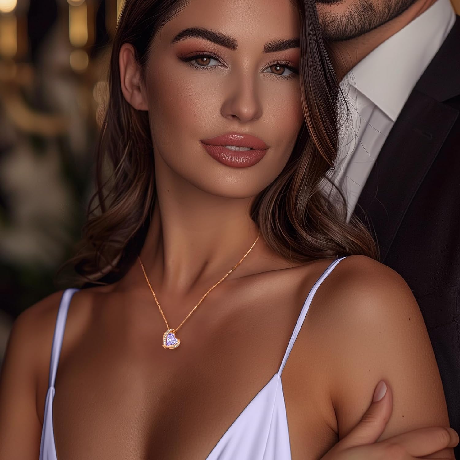 Thumbnail 5 de CDE Collier Coeur pour Femme Cristaux