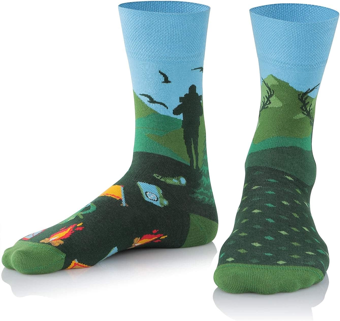 Thumbnail 4 de TODO Colours Lustige Socken mit Motiv – Mehrfarbige Berge & Waldtiere für Trekking-Fans