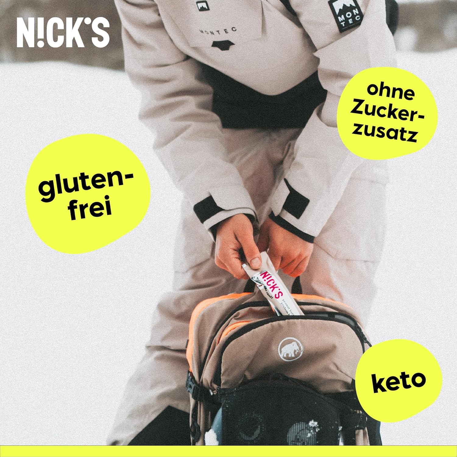 Thumbnail 3 de NICKS Protein Riegel Karamell Schokolade 12×50g 🍫