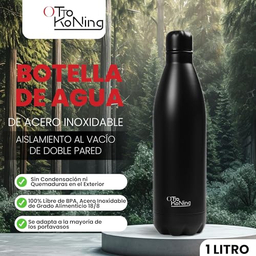 Thumbnail 1 de OTTO KONING Botella Térmica de Agua 1 L, Acero Inoxidable 18/8