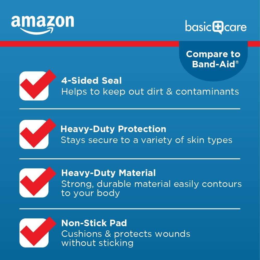 Thumbnail 4 de Amazon Basic Care Heavy-Duty Fabric Adhesive Bandages 100