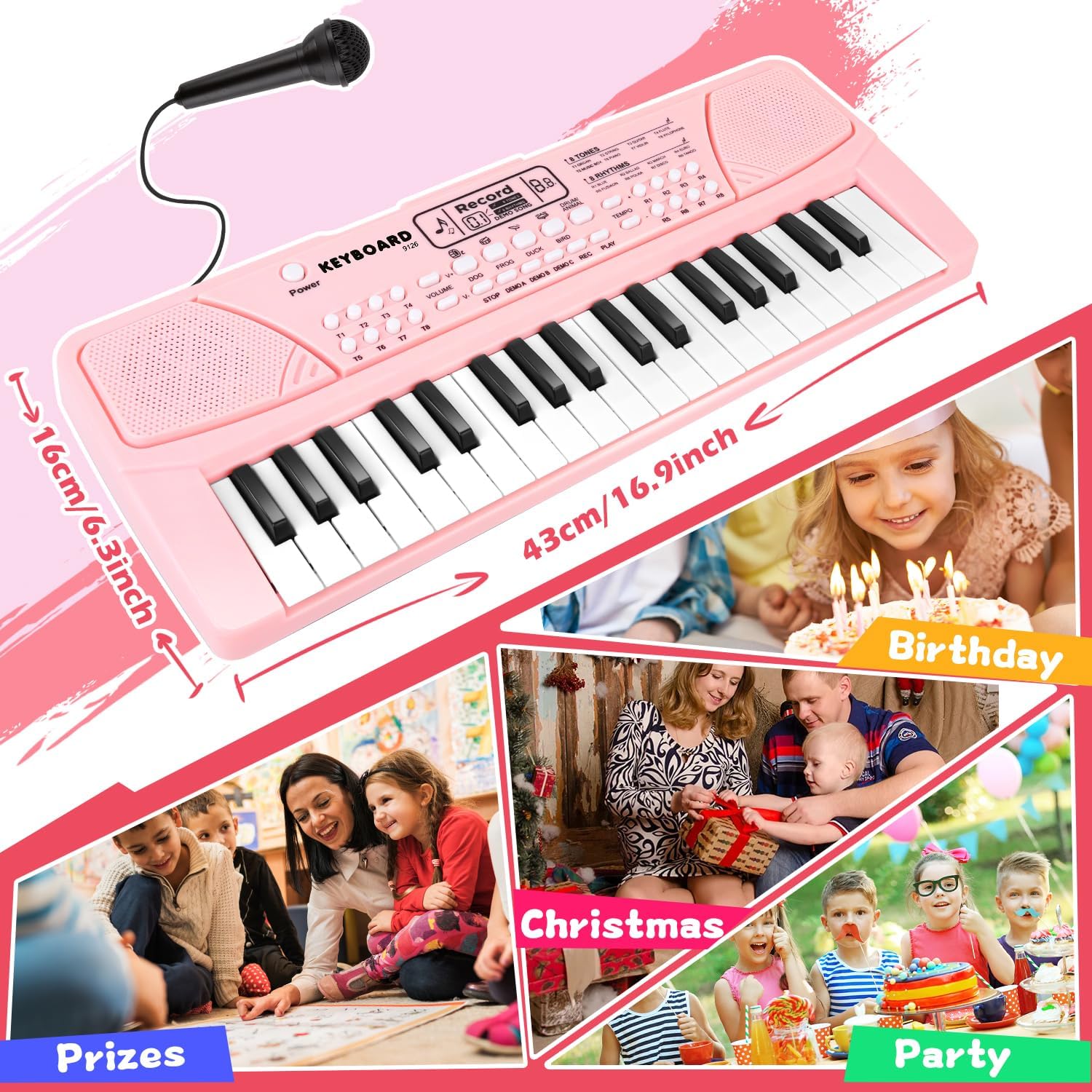 Thumbnail 2 de Jouet Piano Clavier pour Enfant – 37 touches, micro et enregistrement pour enfants de 3 à 7 ans