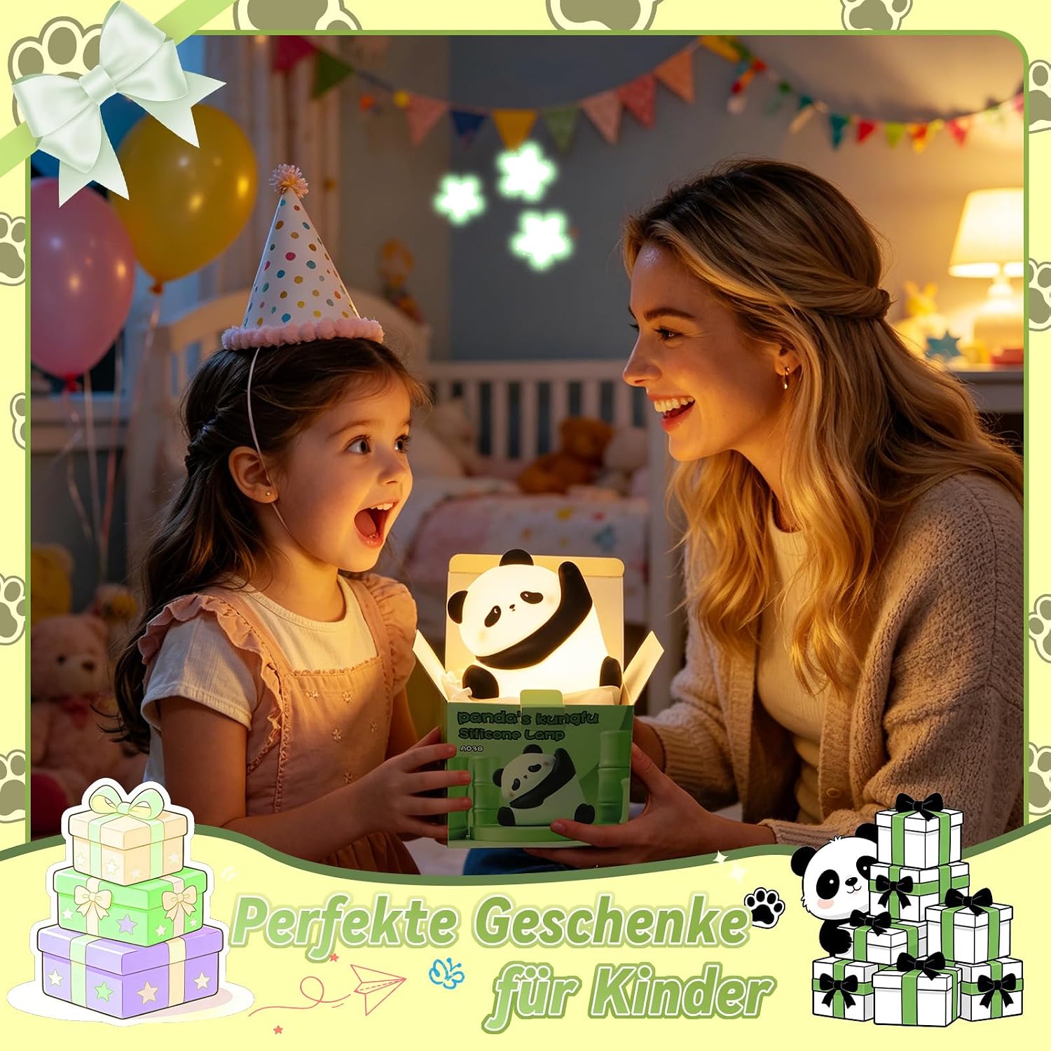 Thumbnail 6 de GOODEA Nachtlicht Kinder – Panda aus Silikon, klopfbar, dimmbar & USB-Aufladbar