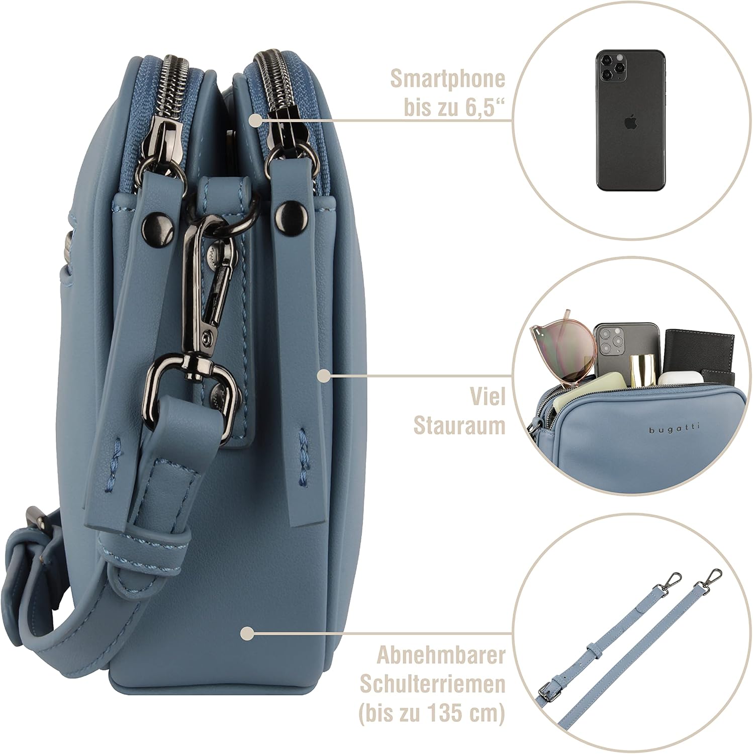 Thumbnail 4 de Bugatti Almata – Petit Sac Bandoulière Femme en cuir synthétique haute qualité