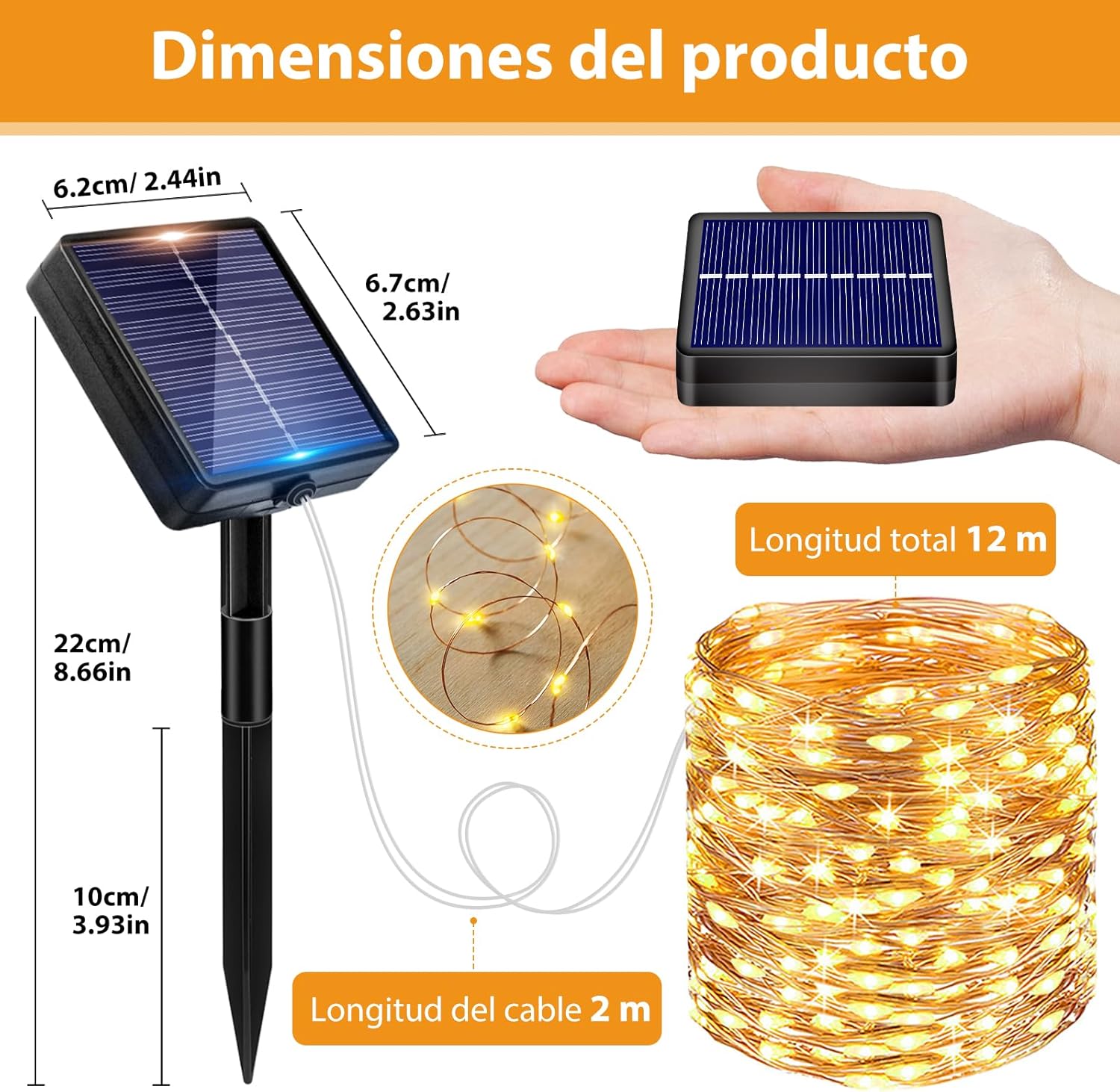 Thumbnail 6 de Peasur Guirnaldas Luces Exterior Solar 36 m