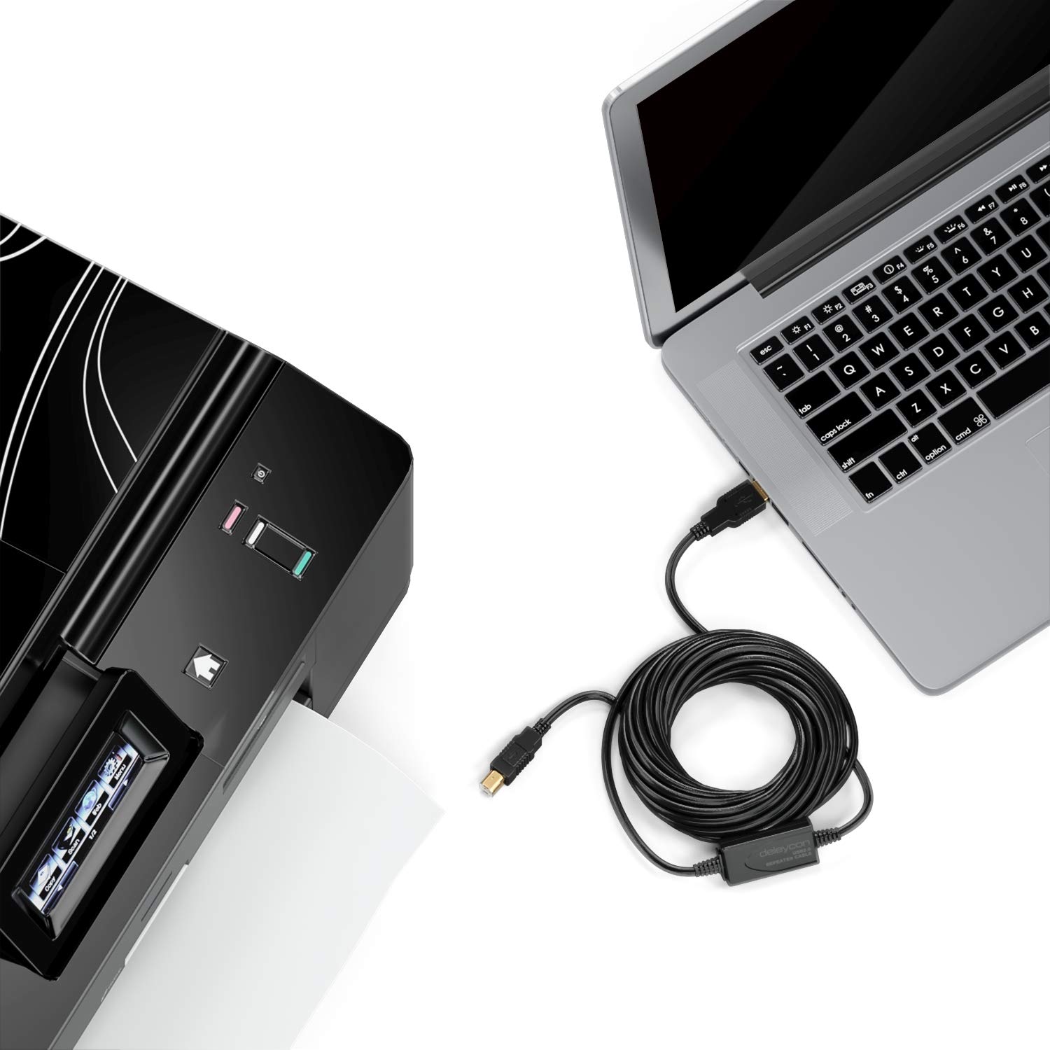 Thumbnail 5 de deleyCON 10 m Aktives USB 2.0 Kabel MK3842 – USB-Repeaterkabel für Drucker und Scanner