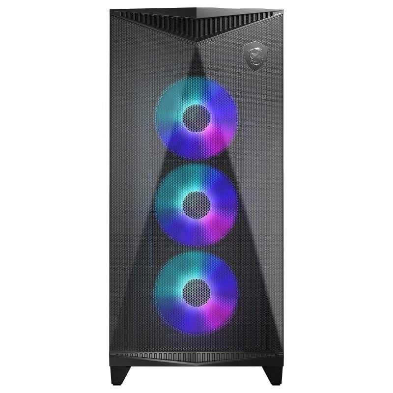 Detalle de MSI MPG GUNGNIR 300R AIRFLOW: caja para PC con cristal templado y soporte AIO 360 mm