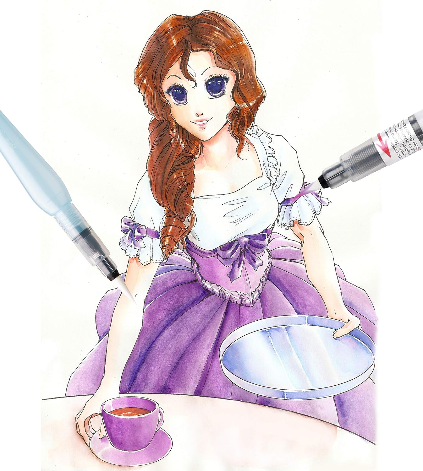 Thumbnail 5 de Pentel GFL Set pennelli Colour Brush & Aquash Water Brush: colore, praticità e versatilità per acquerello e lettering