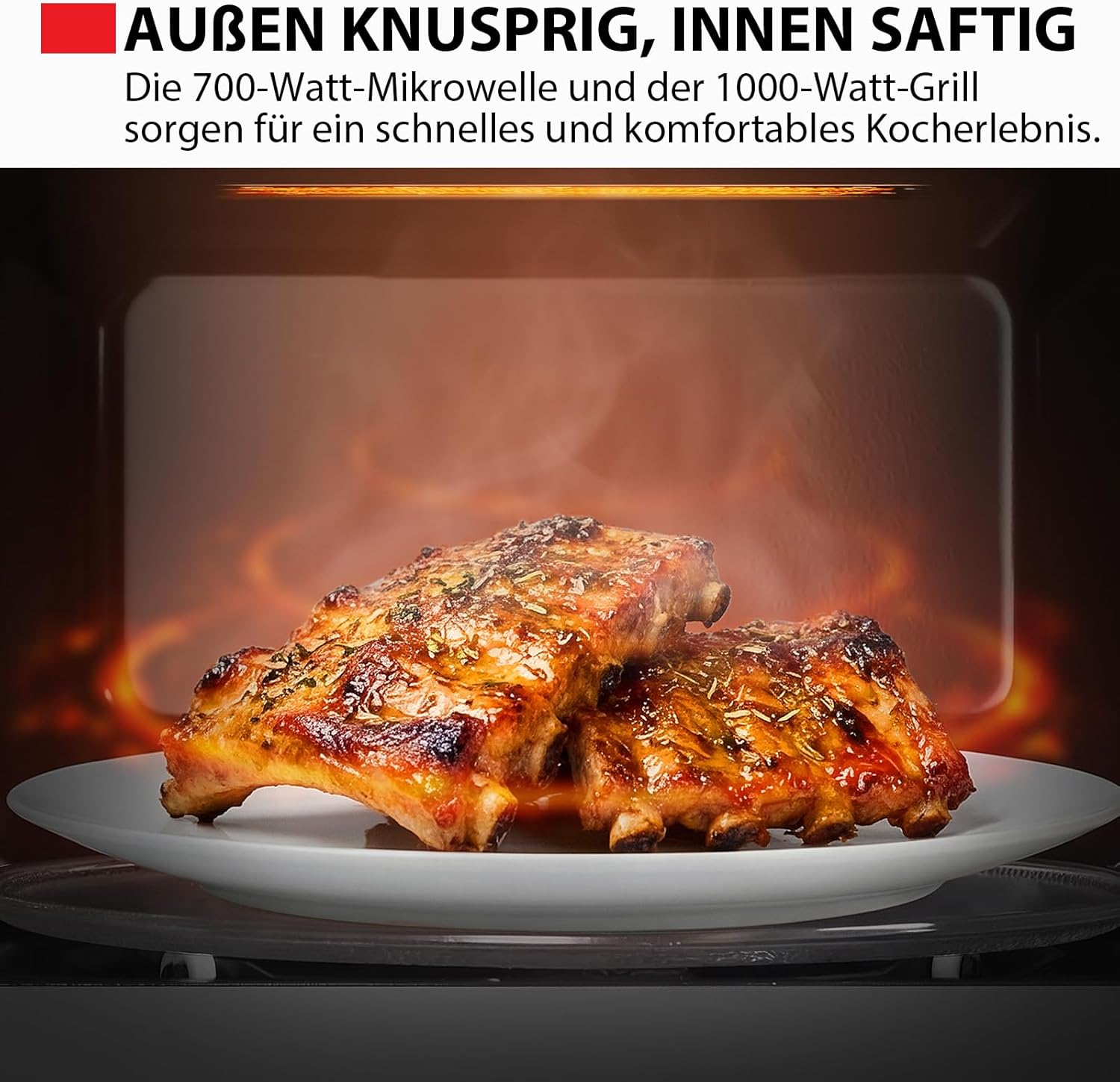 Thumbnail 6 de Toshiba MW2-MG20PE(BK) Mikrowellenherd – 700 W Mikrowelle mit knusprigem Grill und Kombi-Garfunktion, 20 L, Schwarz