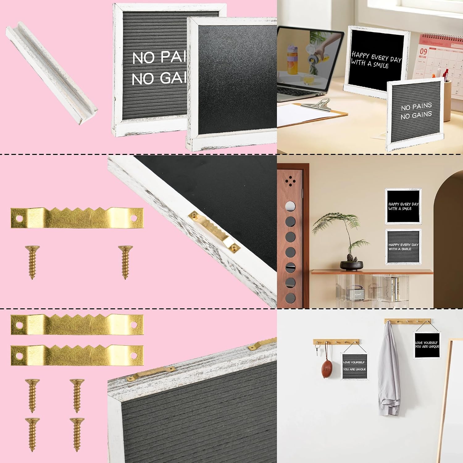 Detalle 2 de Double-Sided Chalkboard Sign, 10 x 10 Inches