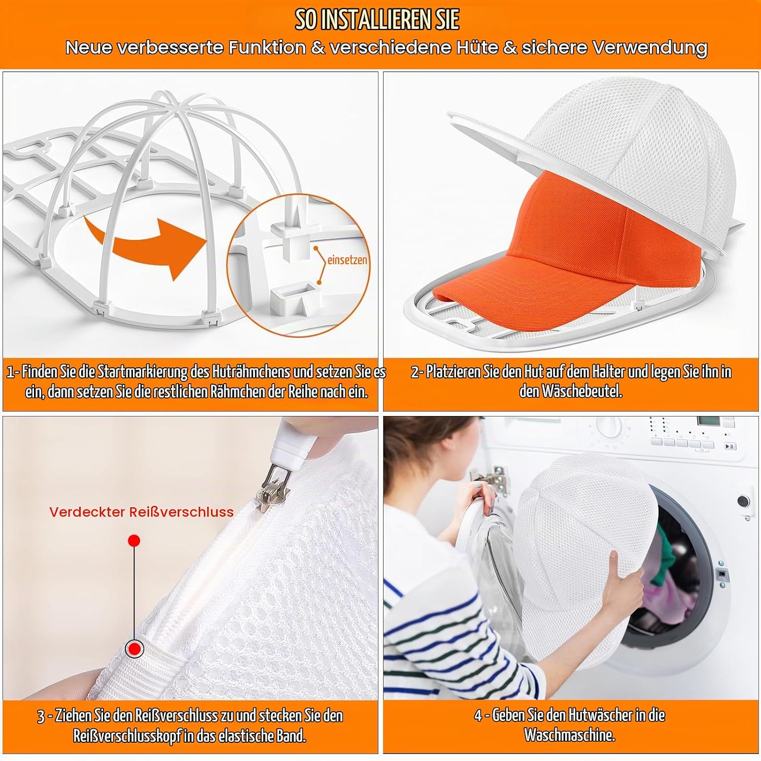 Detalle de Fododo Cap Washer: Cap Waschmaschinen Form, Baseballkappen-Waschgestell