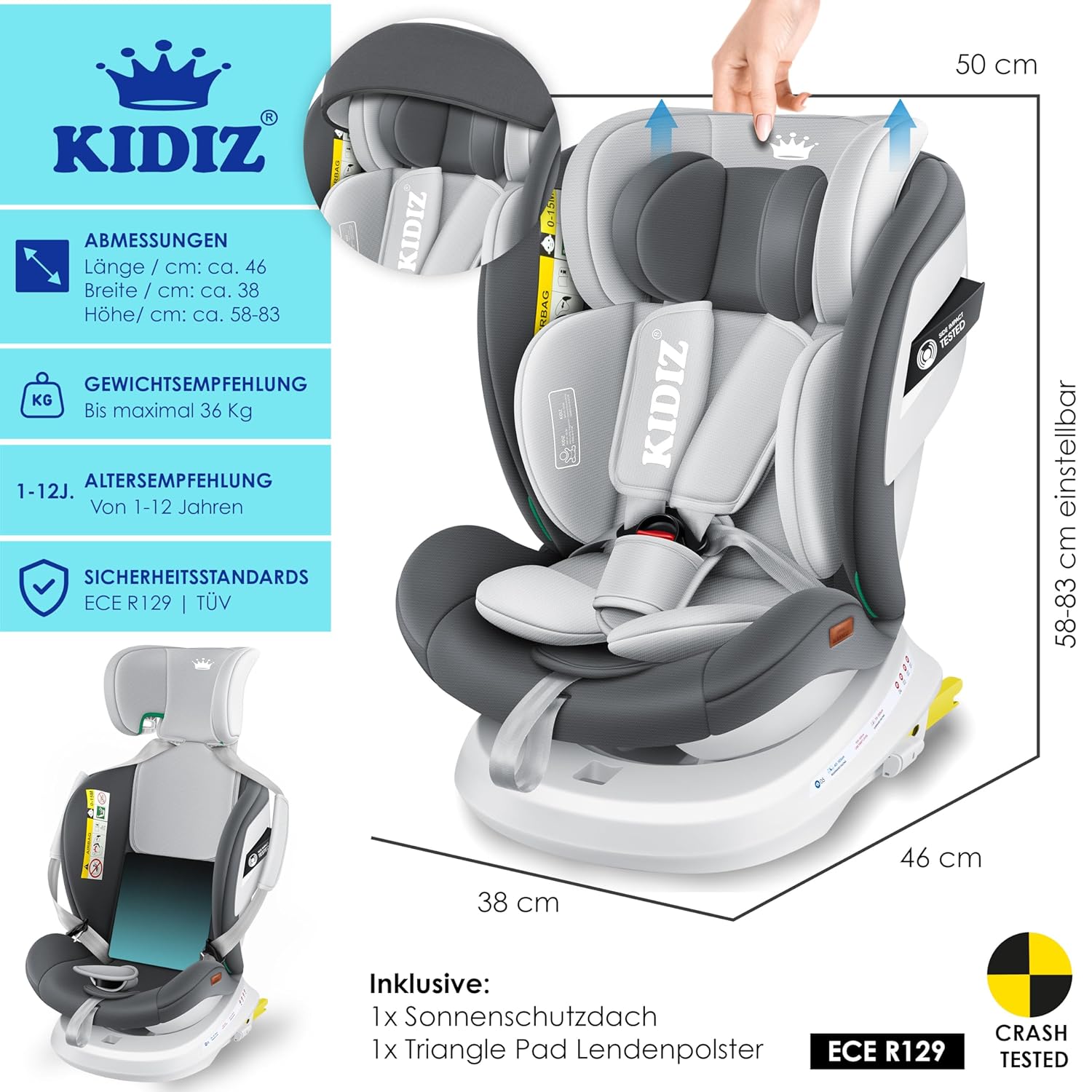 Thumbnail 6 de KIDIZ Kindersitz i-Size 0–36 kg