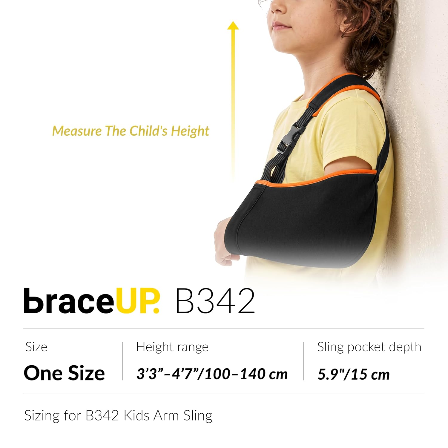 Detalle 2 de BraceUP B342 Kids Arm Sling, Adjustable Straps and One-Hand Buckle