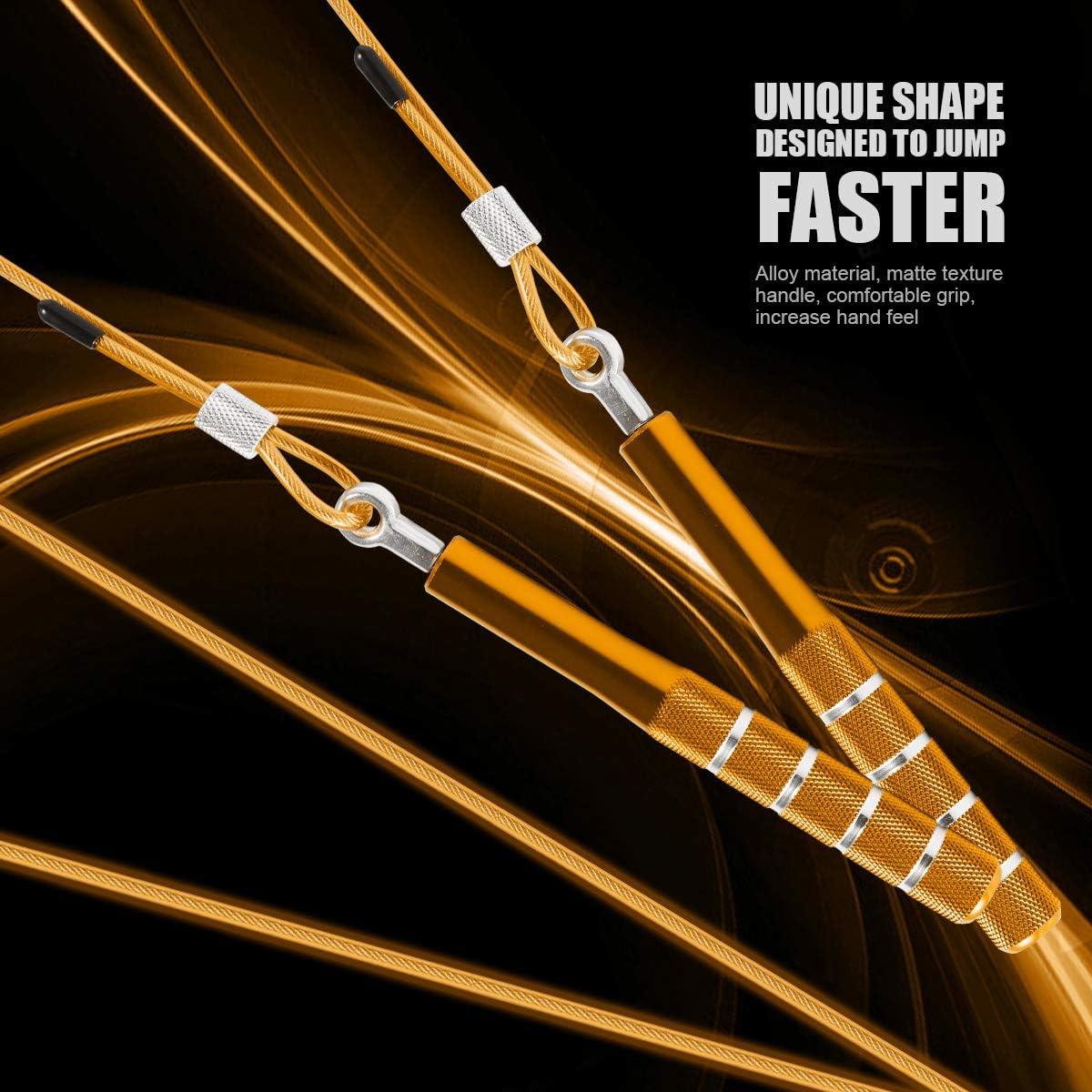 Detalle 2 de Wastou M044 Adjustable Speed Jump Rope with Aluminium Handles and Steel Cable