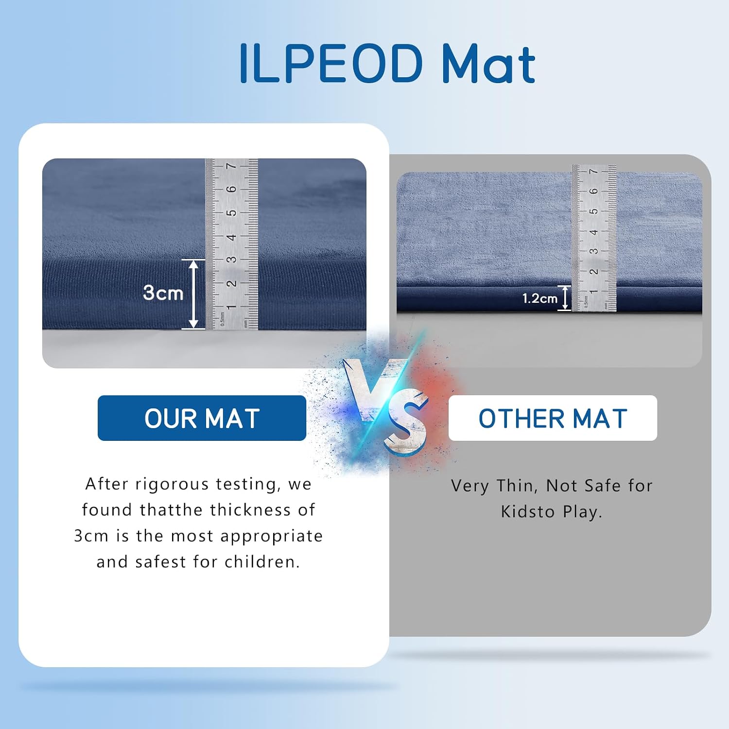 Thumbnail 6 de ILPEOD Baby Play Mat for Floor – 59" x 79" Memory Foam Crawling Mat in Sapphire Blue