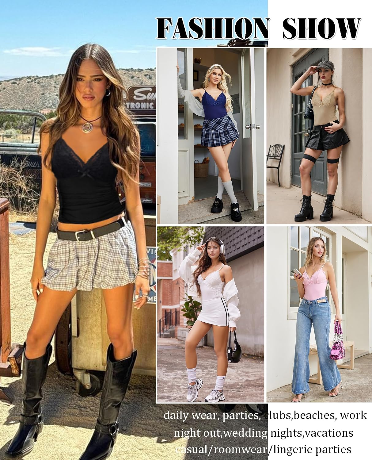 Thumbnail 6 de Avidlove Lace Camisole Top for Women, Spaghetti Straps, Slim Y2K Style