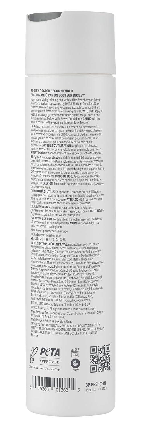 Detalle de BosleyMD BP-BRSH014 BosRevive Nourishing Shampoo, Color-Safe, Sulfate-Free