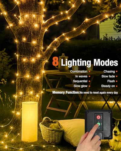 Detalle de bitjam Solar-Lichterkette Outdoor, 7 m mit 50 LEDs – wetterfest & IP65