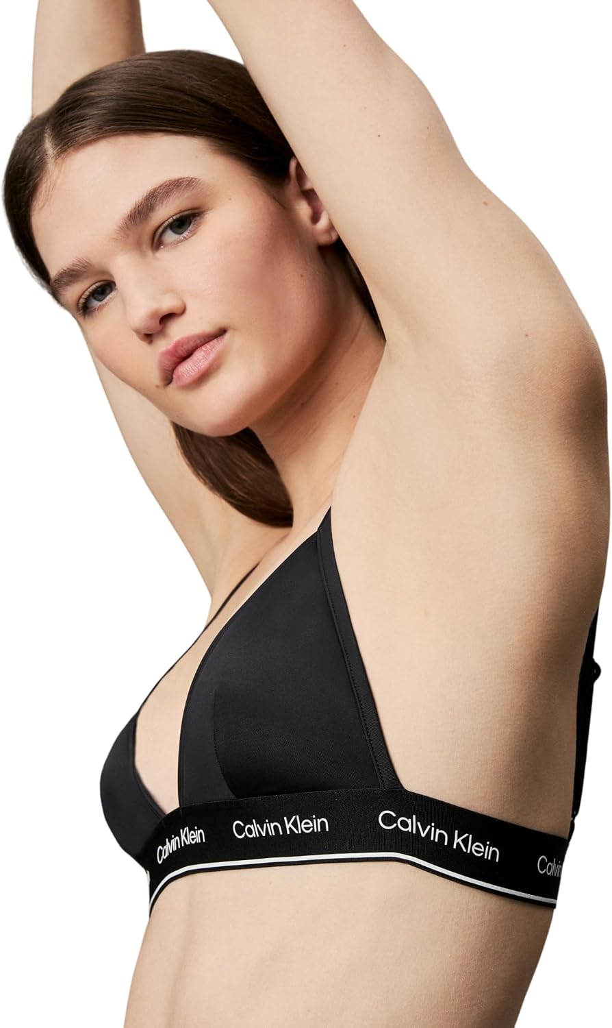 Detalle de Calvin Klein Donna Top Bikini a Triangolo Triangle con fascia e logo