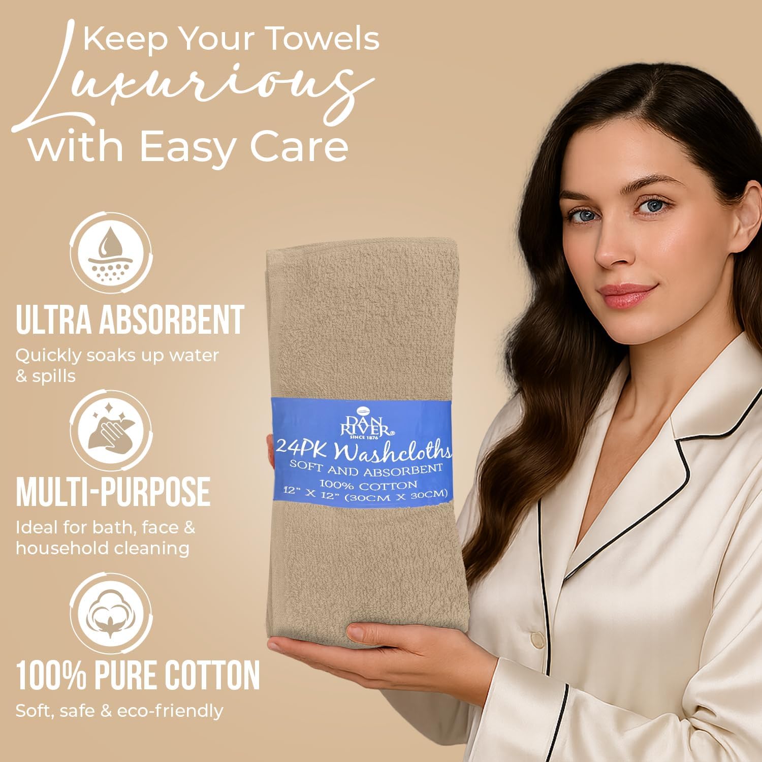 Detalle 2 de DAN RIVER 24 Pack Wash Cloths