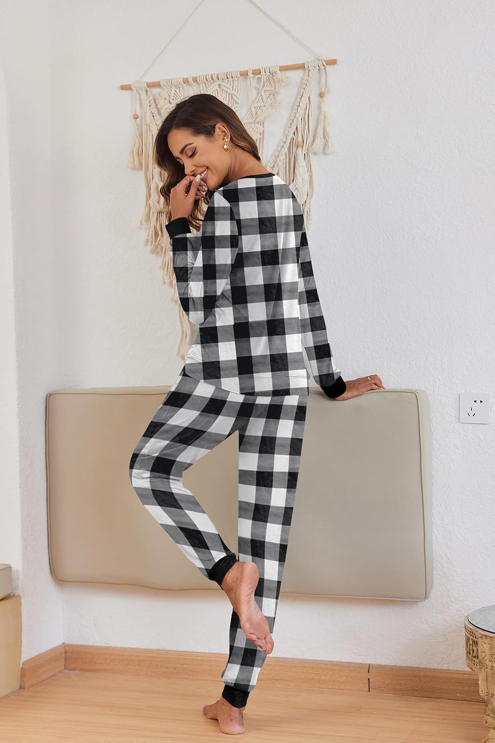 Detalle de Ekouaer Women's Pajama Set, Rayon-Spandex