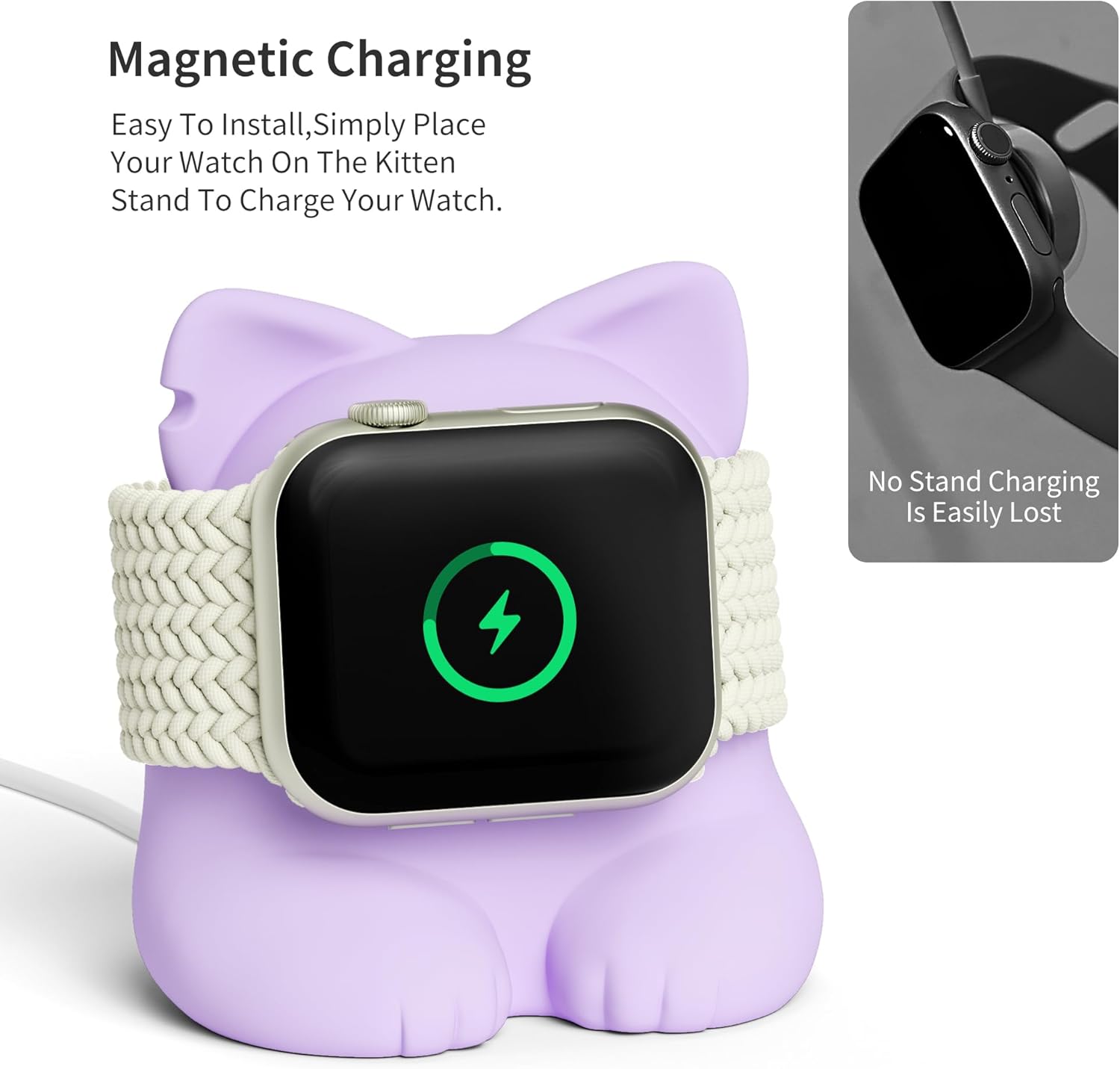 Thumbnail 3 de ELETIUO Charging Stand for Apple Watch – Silicone Kitten Edition (Various Series)