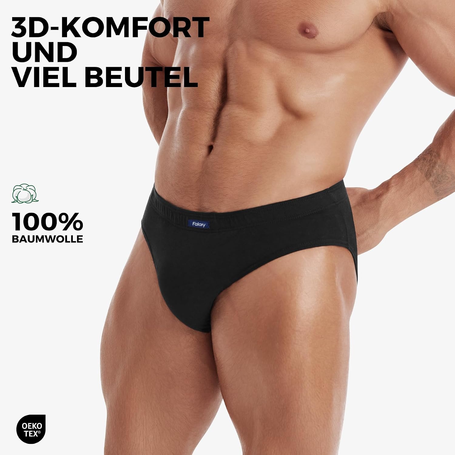 Detalle de FALARY Herren Slip 6er Pack 100% Baumwolle