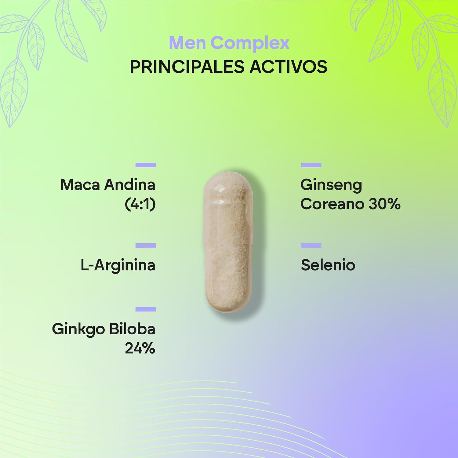 Detalle 2 de Vitaminas Testo Hombre Men Complex 500mg 90 cápsulas