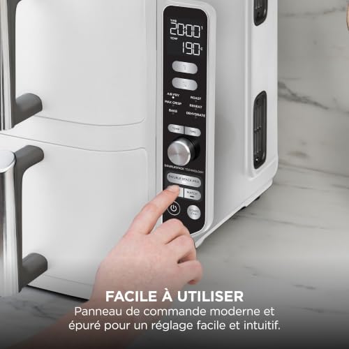 Thumbnail 10 de Ninja Double Stack XL Air Fryer: Friteuse sans huile verticale 9,5 L, blanc