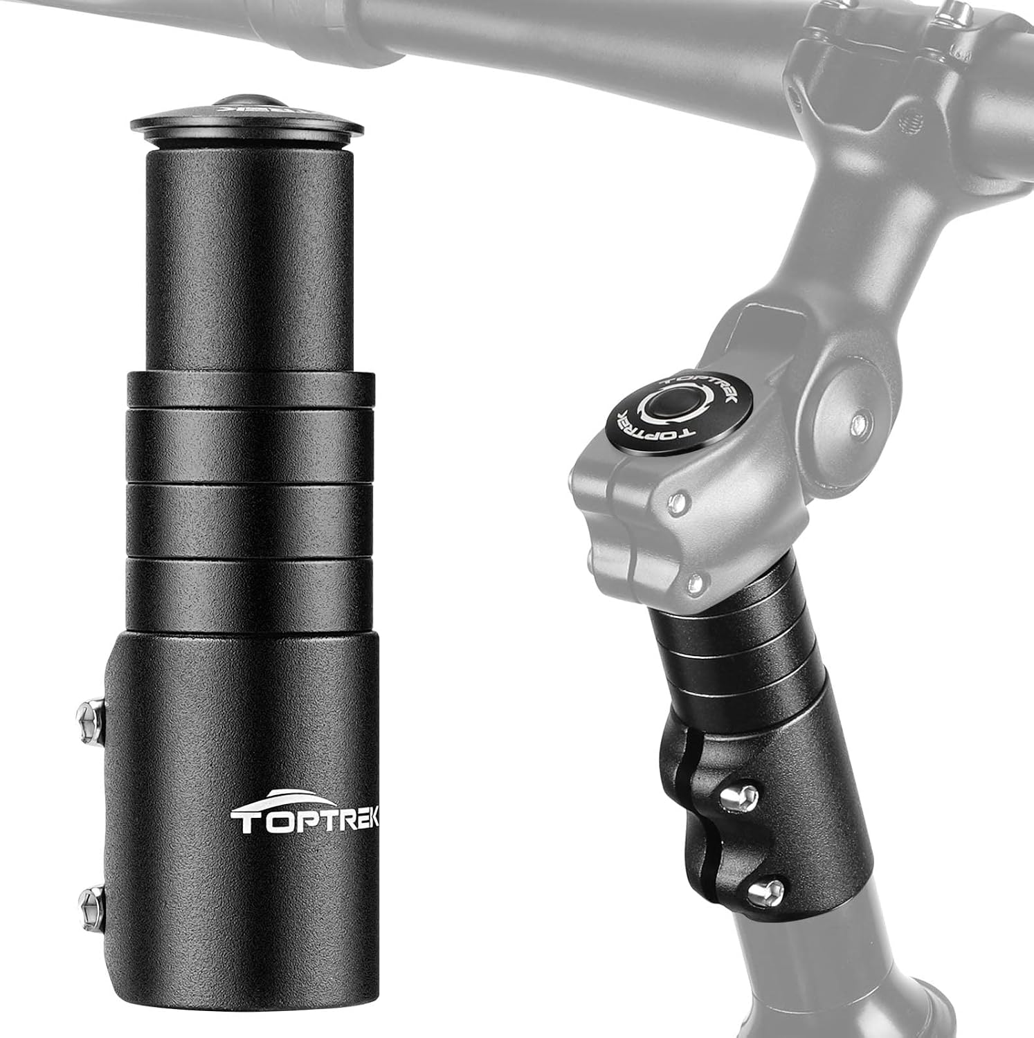 Detalle de toptrek Lenkererhöhung Fahrrad (Vorbau 28,6 mm) für MTB, Rennrad & City – Höhenverstellung mit Spacern, 150 mm