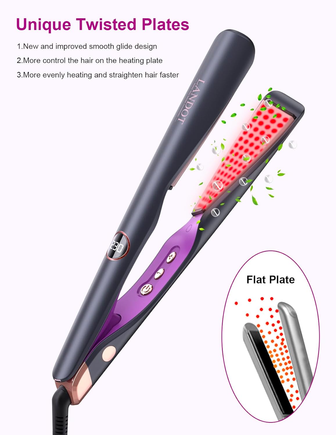 Thumbnail 4 de LANDOT Glätteisen 2in1 Locken Glätten 120–230 °C ⌚🎀