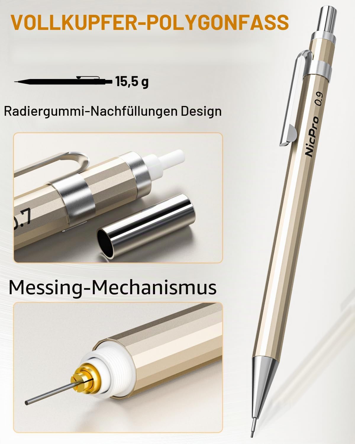 Detalle de Nicpro Druckbleistifte Set 6er 0,3–2 mm ✏
