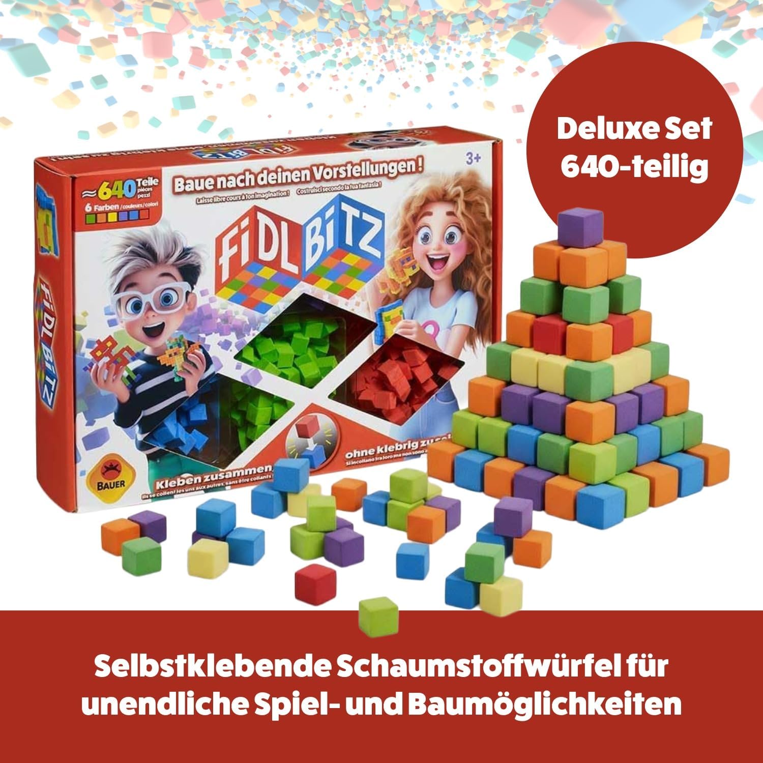 Detalle 2 de FIDL BITZ Deluxe Set 640 Selbstklebende Würfel
