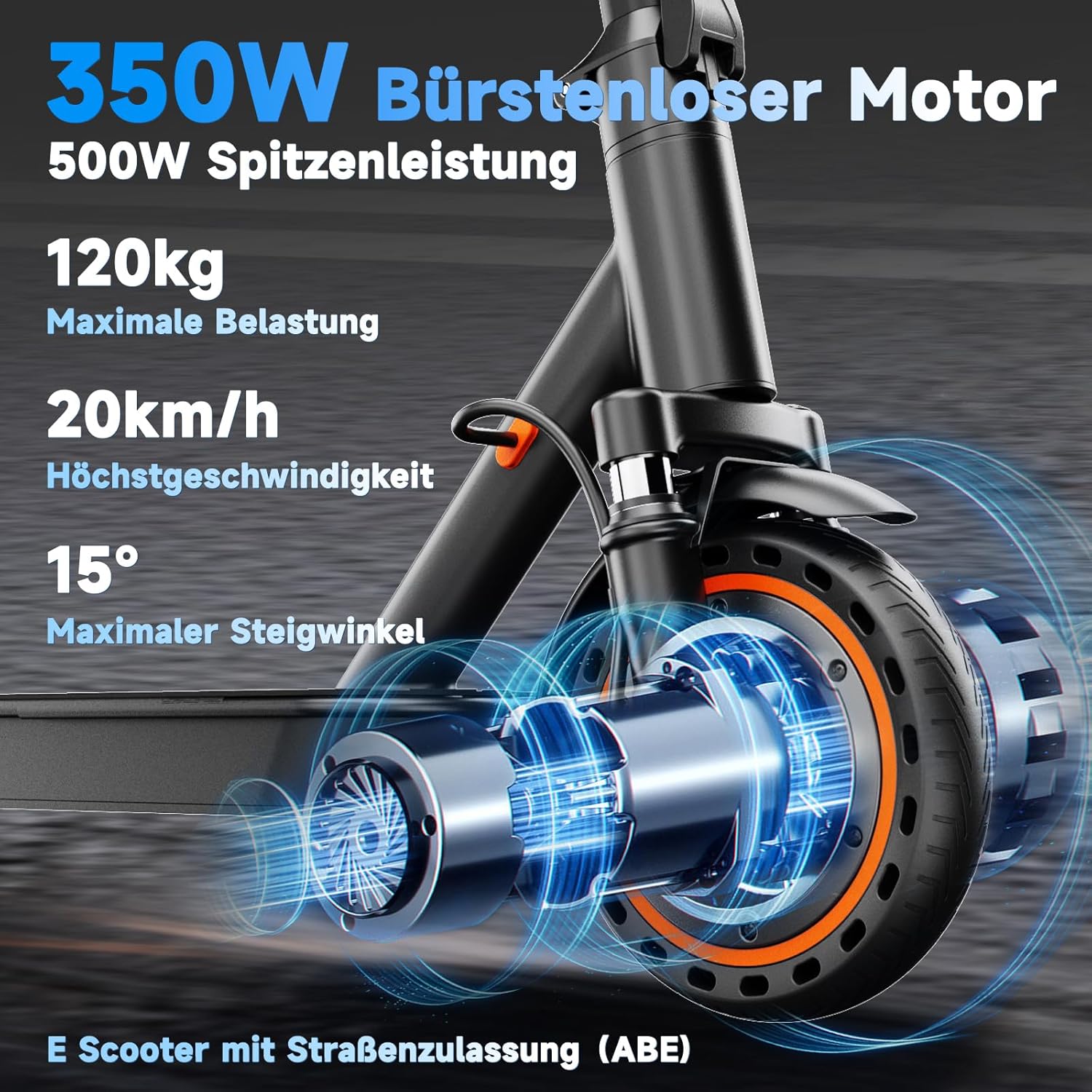Thumbnail 3 de TODIMART T6 E-Scooter mit ABE, App per Bluetooth, 350-W-Motor & 30–35 km Reichweite